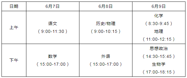 2021湖北省高考具体时间安排 2021湖北省高考具体时间安排