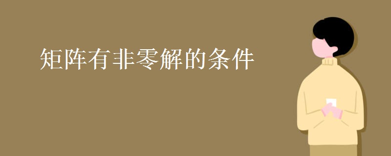 矩阵有非零解的条件 矩阵有非零解的条件