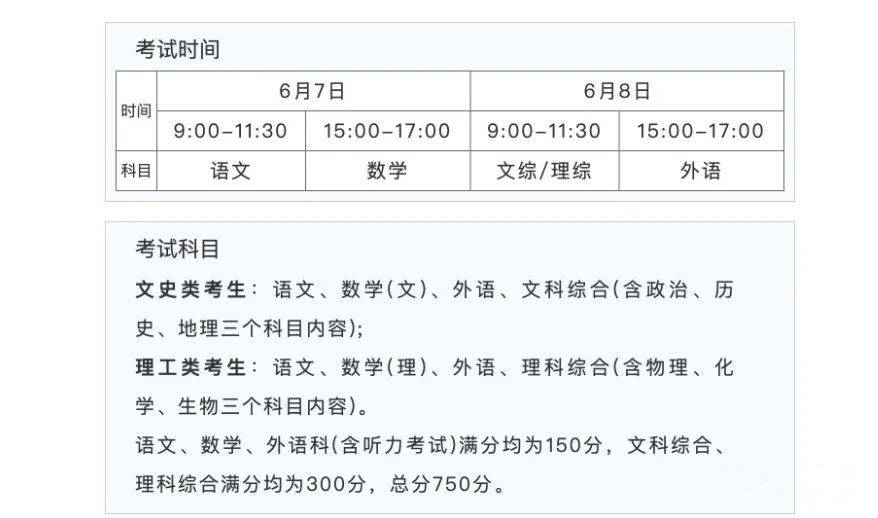2022四川高考具体科目时间几月几号 各科分值多少 2022四川高考具体科目时间几月几号 各科分值多少