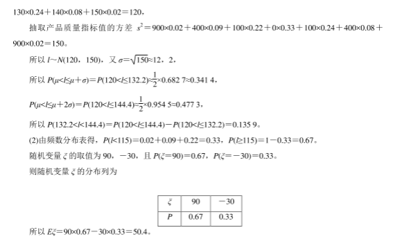 高考理科数学考前押题参考答案