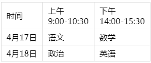 考试时间 考试时间