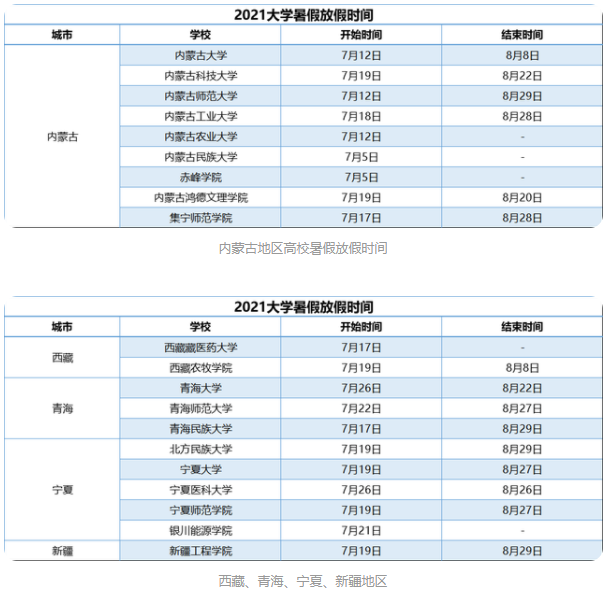 暑假放假时间 暑假放假时间