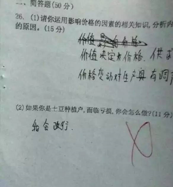 脑洞奇大的考试答案 脑洞奇大的考试答案