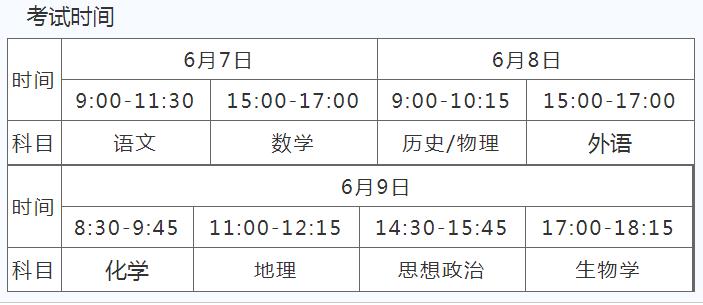 2022湖北省高考时间及科目安排 2022湖北省高考时间及科目安排