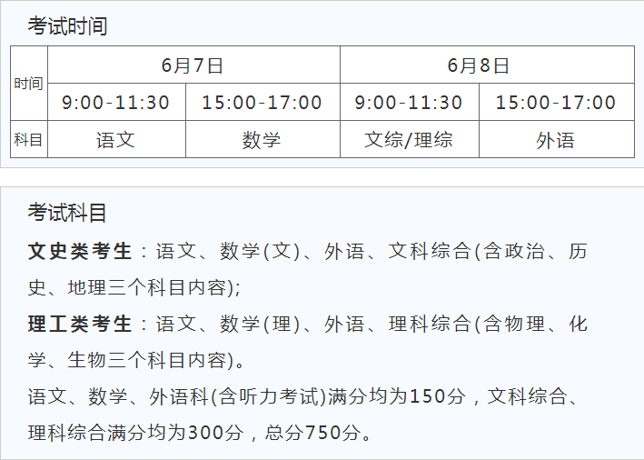 2022四川高考什么时候开始 科目时间安排 2022四川高考什么时候开始 科目时间安排