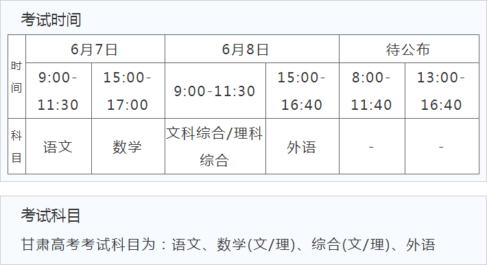 2022甘肃高考怎么安排 什么时候结束 2022甘肃高考怎么安排 什么时候结束