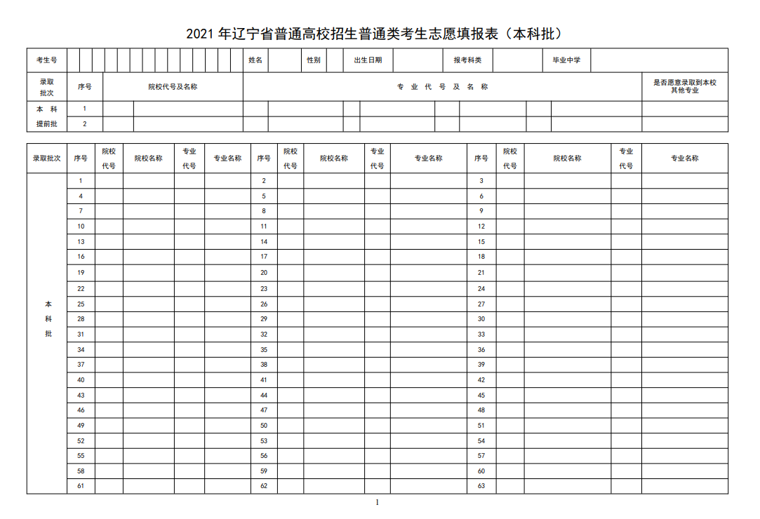 2022辽宁高考志愿填报样表 应该怎么填写 2022辽宁高考志愿填报样表 应该怎么填写