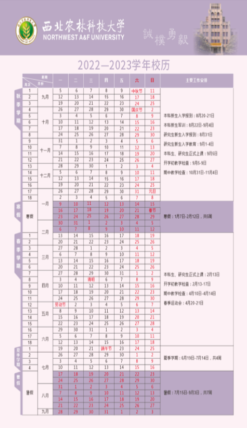 2023西北农林科技大学寒假时间安排 什么时候放寒假 2023西北农林科技大学寒假时间安排 什么时候放寒假