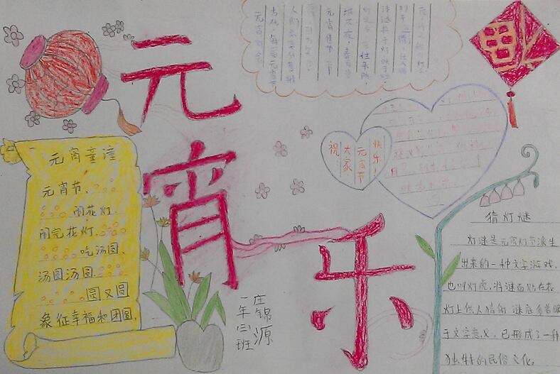 简单又漂亮元宵节手抄报 手抄报图片大全 简单又漂亮元宵节手抄报 手抄报图片大全