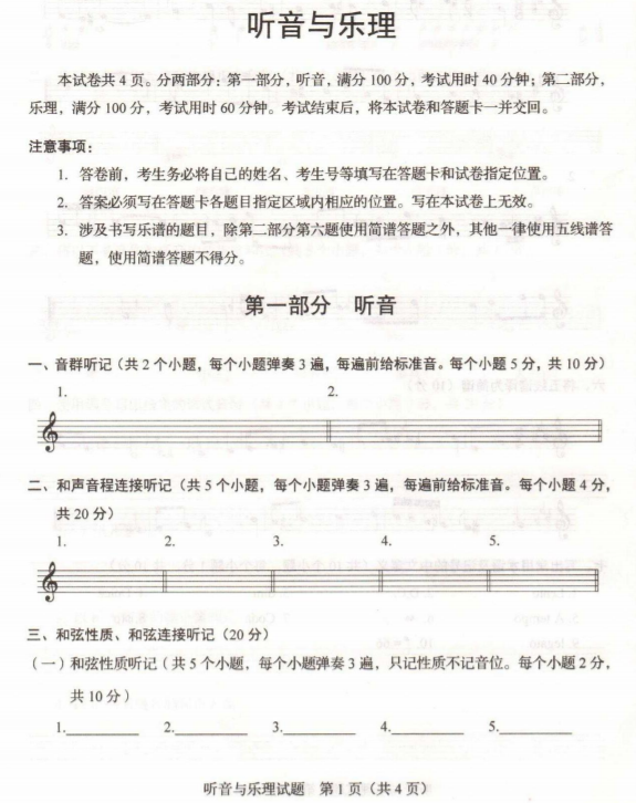 2023山东音乐类统考试题真题 有哪些考试内容 2023山东音乐类统考试题真题 有哪些考试内容