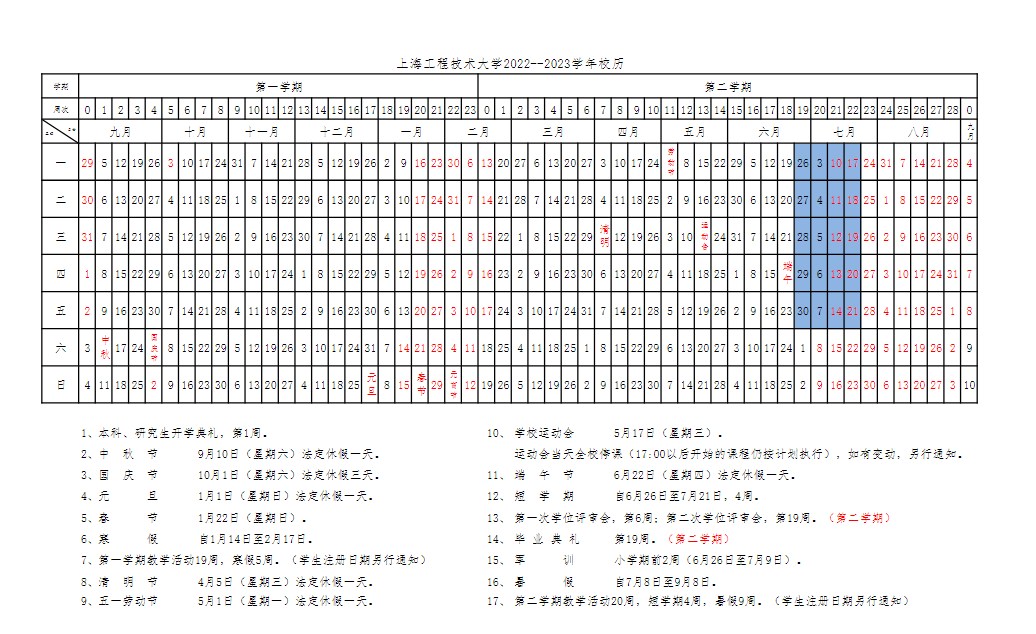 2023上海工程技术大学暑假放假时间什么时候 几月几号开学 2023上海工程技术大学暑假放假时间什么时候 几月几号开学