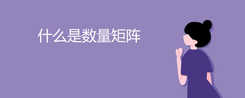 什么是数量矩阵 什么是数量矩阵